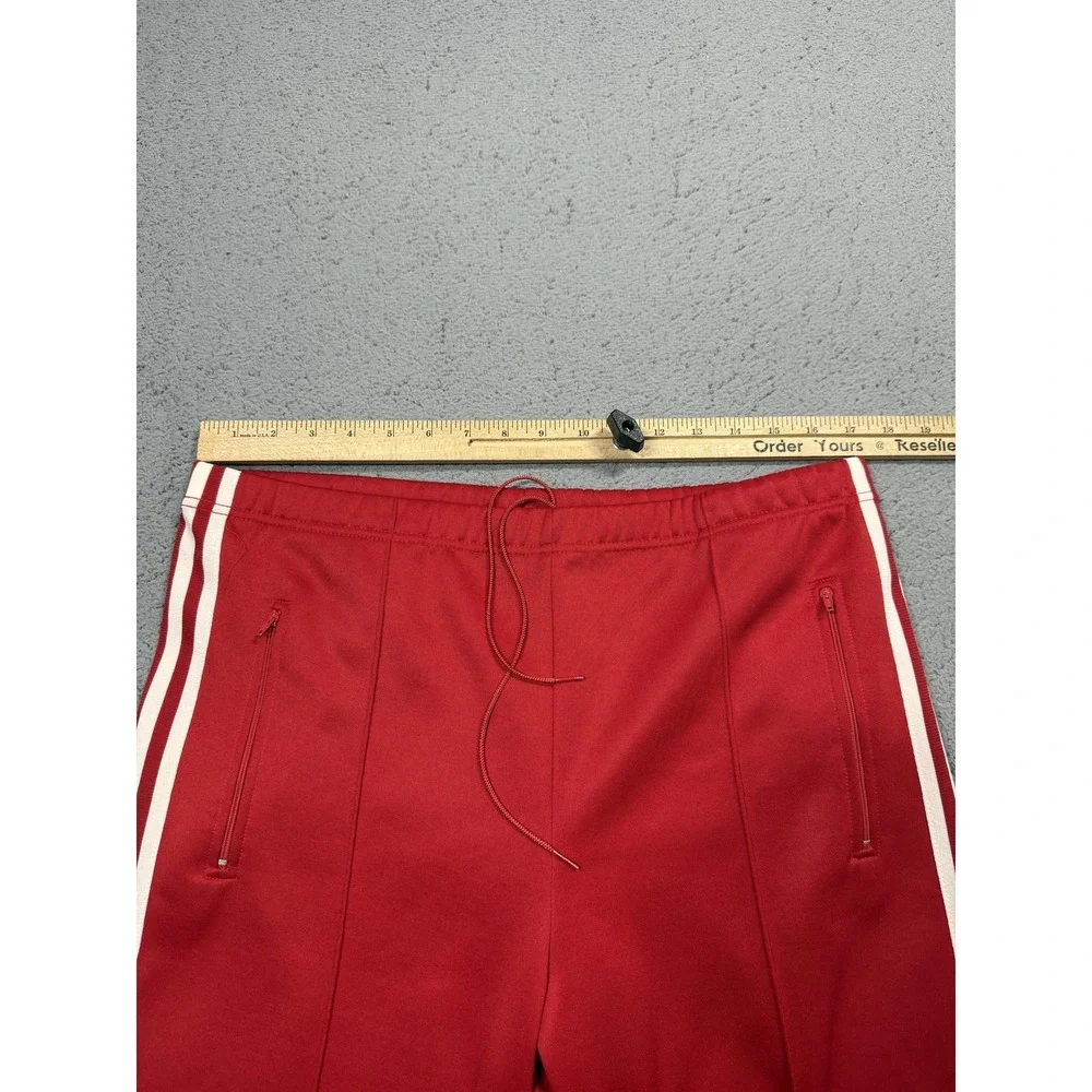 VTG Adidas 70s Pants Men M Red Knit Track 3 Stripe Zip Pocket Originals Straight